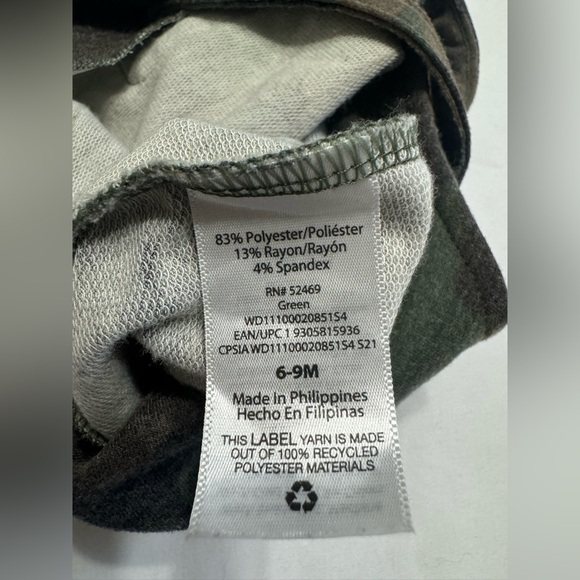 Wonder Nation | Camo Short Baby Overalls | Size 6-9 Months - Picture 6 of 6